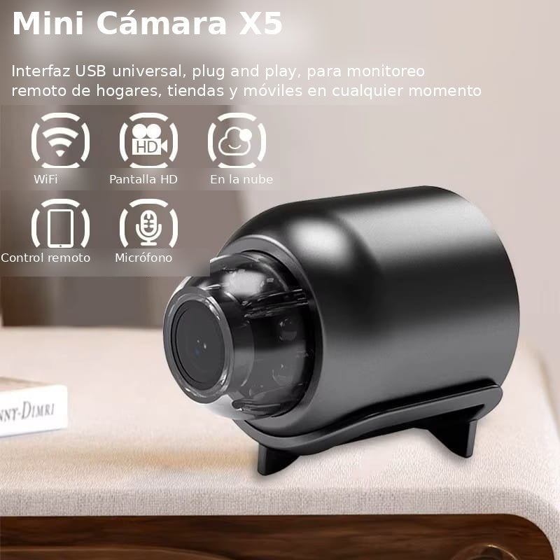 Cámara Mini WiFi BARASH 1080P HD con Visión Nocturna